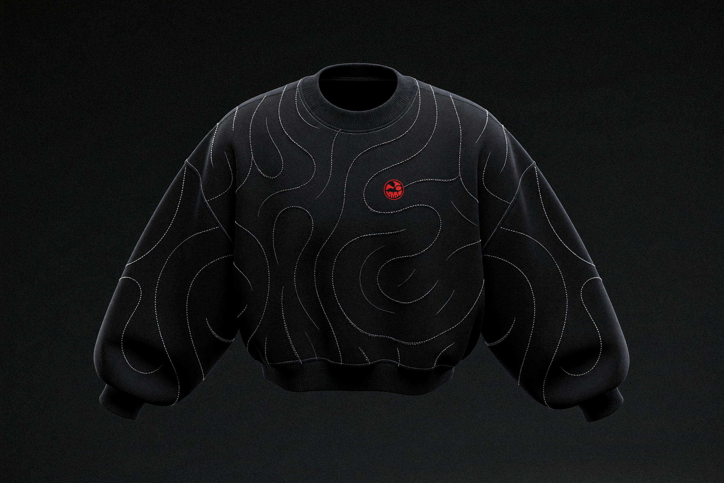 Bone Line Pullover, full piece — slightly elevated front