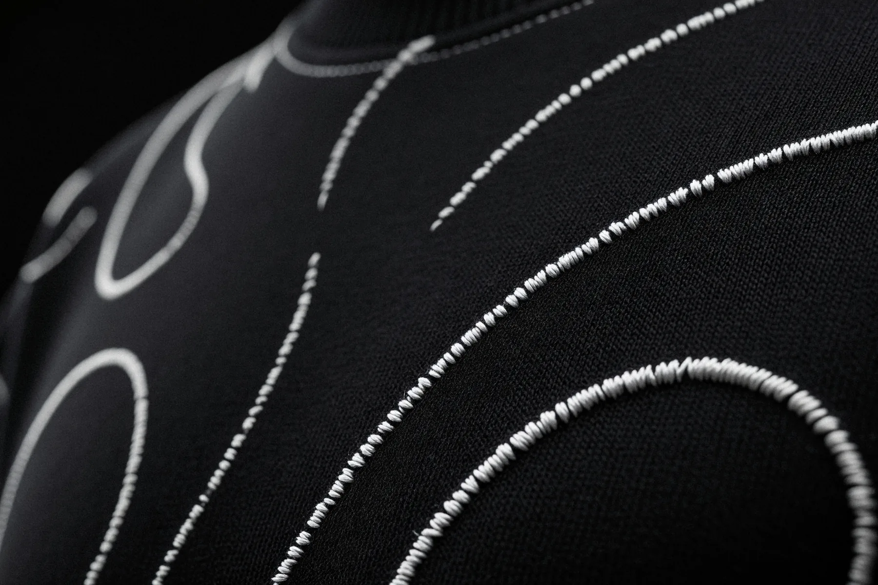 Macro of the raised bone stitch